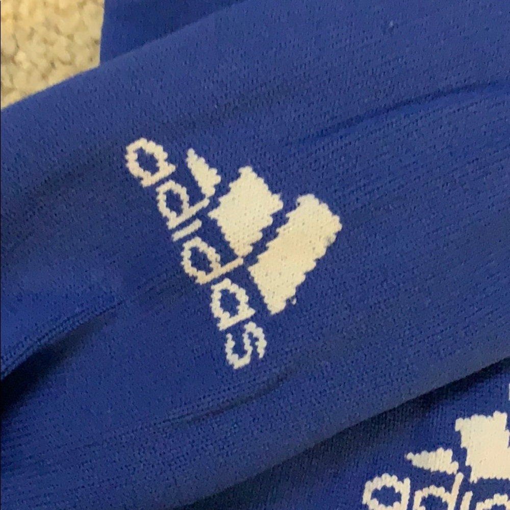 2 pairs of adidas blue soccer socks